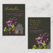 Papillons Floral Maison Accueil Carte de profil mo (Devant / Derrière)