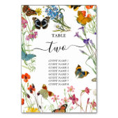 Papillons Floral Mariage Numéro de table (Dos)