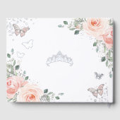 Papillons florale rose pâle Silver Quinceañera (Verso)