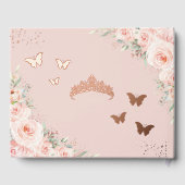 Papillons Floraux Blush Rose Gold Quince XV Photo (Verso)