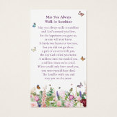 Papillons floraux Carte de prière funéraire commém (Dos)