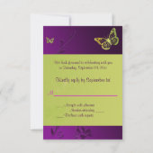 Papillons floraux mauve et citron vert - Carte de  (Dos)