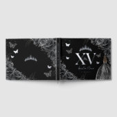 Papillons floraux Rose noirs Silver Quinceañera (Complet)