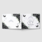 Papillons floraux Rose noirs Silver Quinceañera (Complet)