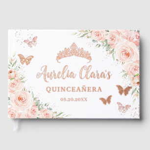 Papillons Floraux rose pâle Rose Gold Quince XV