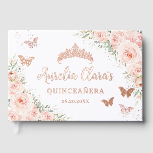 Papillons Floraux rose pâle Rose Gold Quince XV (Recto)