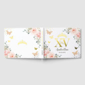 Papillons Floraux Roses Bleues Or Quinceañera (Complet)