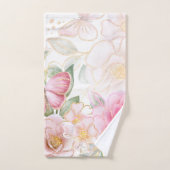 Papillons floraux roses - Parties scintillant or b (Serviette à main)