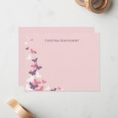 Papillons Fluttant Flat Merci Cartes (Devant/Arrière en situation)