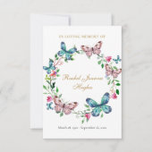 Papillons Funérailles Carte de poème de prière com (Devant)