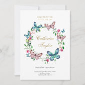 Papillons Funérailles Ordre de service Programme (Devant)