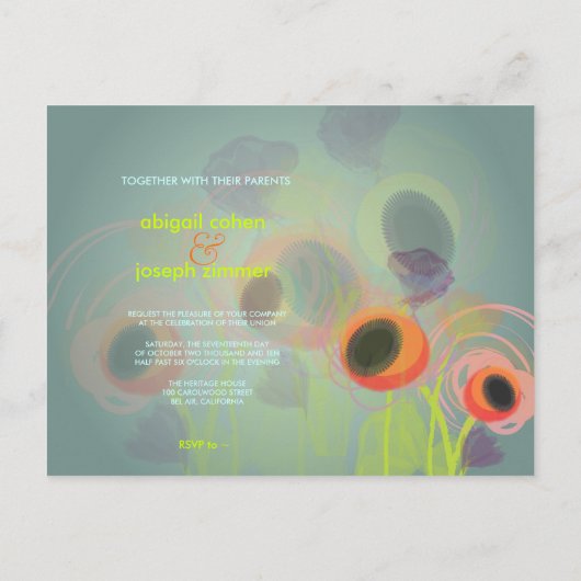 Papillons Grunge Orange, Invitations (Dos)