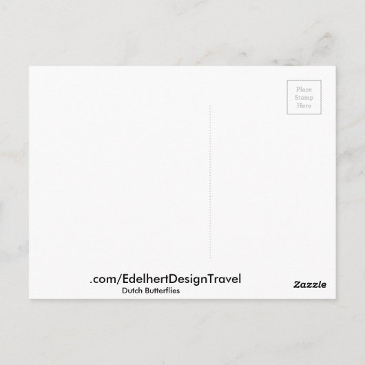 Papillons Hollandais Poussière. Carte postale Cadr (Dos)
