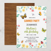 Papillons insectes jardin été invitation (Devant / Derrière)