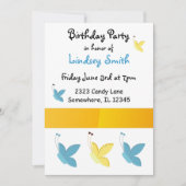Papillons Invitation Anniversaire (Devant)