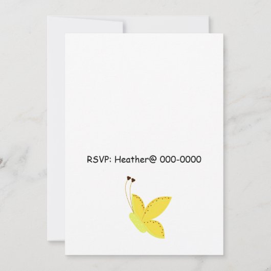 Papillons Invitation Anniversaire (Dos)