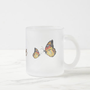 Papillons Jaunes Dessin de verre givrée Mug