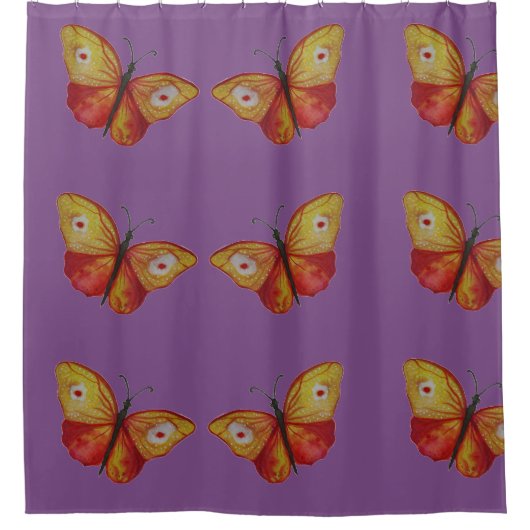 Papillons jaunes Douche rideau (Devant)