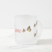 Papillons jaunes Mug en verre (Devant droit)