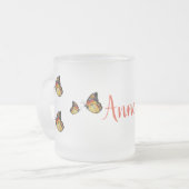 Papillons jaunes Mug en verre (Devant gauche)