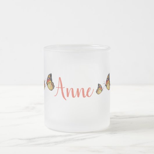 Papillons jaunes Mug en verre (Centre)