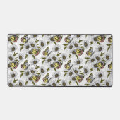 Papillons Jézabel et fleurs marguerites sur blanc (Recto)