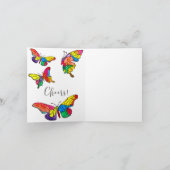 Papillons mignons et colorés Carte de voeux (Intérieur)