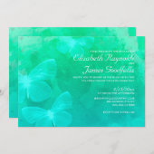 Papillons modernes épousant des invitations (Devant / Derrière)