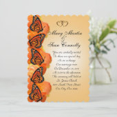 Papillons Monarch faire-part de mariage (Debout devant)