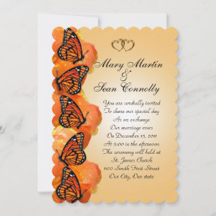 Papillons Monarch faire-part de mariage