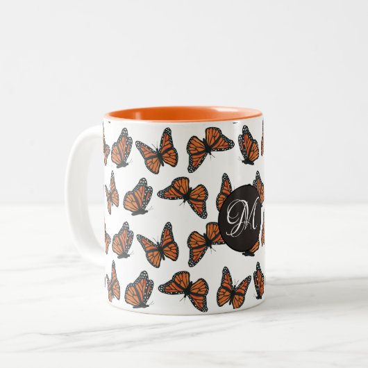 Papillons Monarque 11 oz Mug à deux tons (Devant gauche)