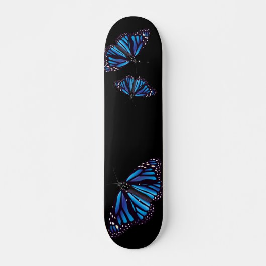 Papillons Monarque Bleu Skateboard (Devant)