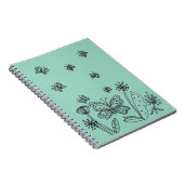 Papillons Monarque et Fleurs Journal Spiral (Côté Droit)