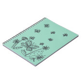 Papillons Monarque et Fleurs Journal Spiral (Côté gauche)