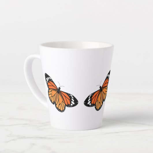 Papillons Monarque Latte Mug (Angle gauche)