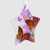 Papillons Monarque sur Arrière - plan pourpre (devant)