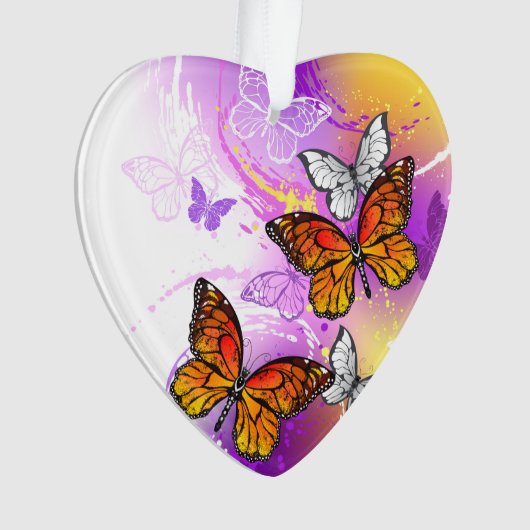 Papillons Monarque sur Arrière - plan pourpre (devant)