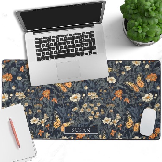 Papillons monarques élégant floral avec nom