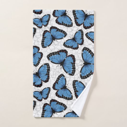 Papillons morpho bleu (Serviette à main)