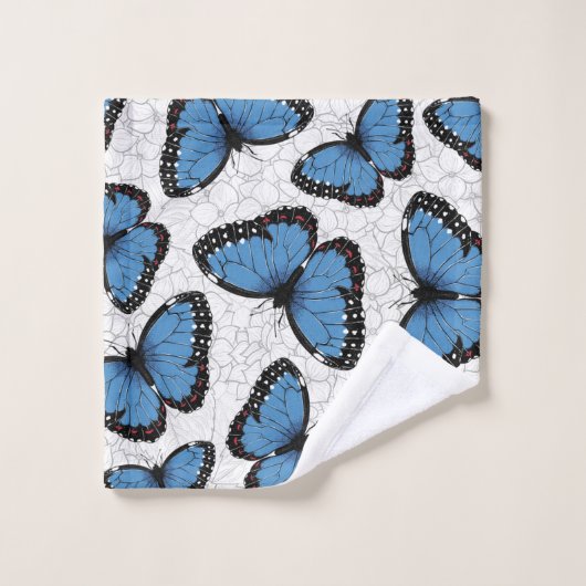 Papillons morpho bleu (Gant de toilette)
