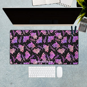 Papillons Motif Mystique Noir Violet Nom Personnal