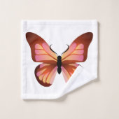Papillons Motif orange rose noir (Gant de toilette)