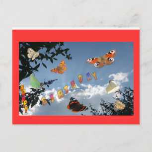 Papillons Néerlandais Red Happy Anniversaire Carte