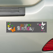 Papillons néon Joyeux Anniversaire - Sticker pare- (En voiture)