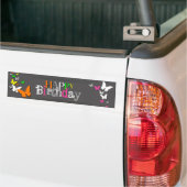 Papillons néon Joyeux Anniversaire - Sticker pare- (Sur camion)