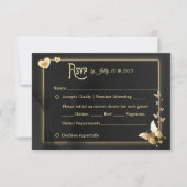Papillons noires en or RSVP (Devant)