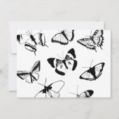 Papillons noirs et blancs Carte Plat RSVP (Dos)