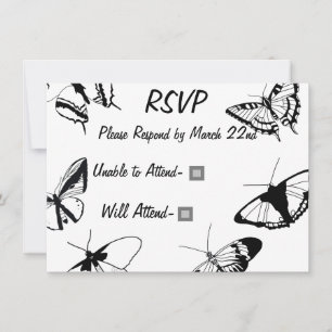 Papillons noirs et blancs Carte Plat RSVP