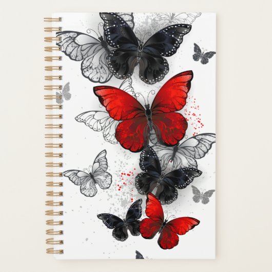 Papillons noirs et rouges volants (Devant)