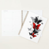 Papillons noirs et rouges volants (Devant avec enveloppe)